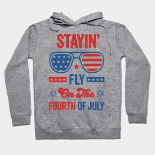 Independence Day Vibes: Stayin' Fly On the 4th of July with Patriotic American Flag Sunglasses Hoodie